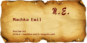 Machka Emil névjegykártya